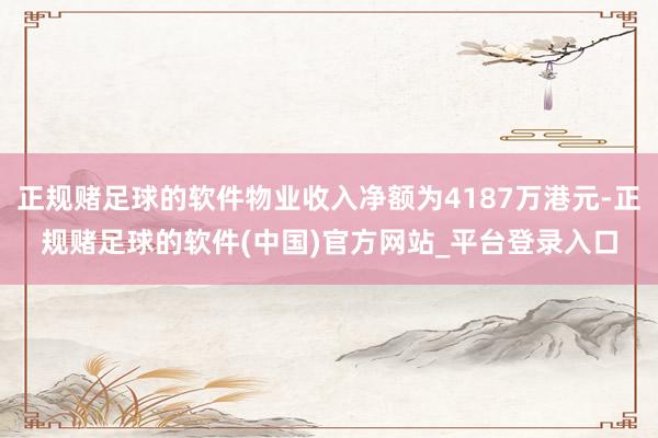 正规赌足球的软件物业收入净额为4187万港元-正规赌足球的软件(中国)官方网站_平台登录入口
