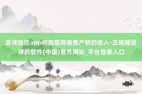 足球投注app向加盟商销售产物的收入-正规赌足球的软件(中国)官方网站_平台登录入口