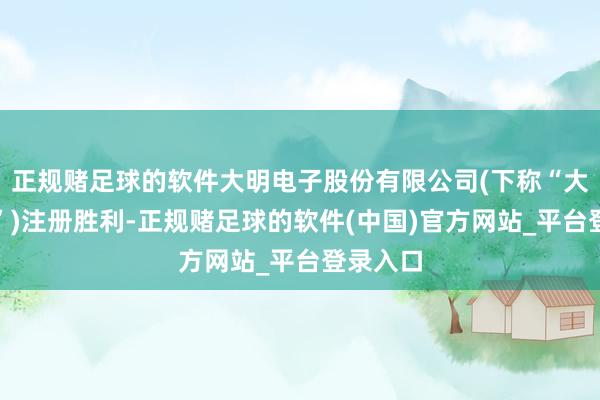 正规赌足球的软件大明电子股份有限公司(下称“大明电子”)注册胜利-正规赌足球的软件(中国)官方网站_平台登录入口