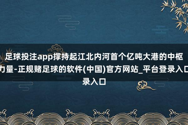 足球投注app撑持起江北内河首个亿吨大港的中枢力量-正规赌足球的软件(中国)官方网站_平台登录入口