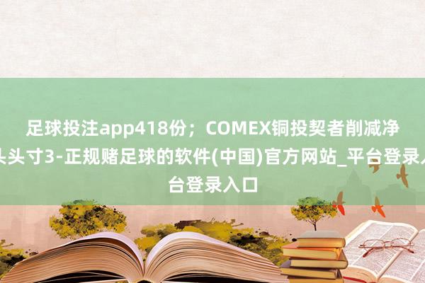 足球投注app418份；COMEX铜投契者削减净多头头寸3-正规赌足球的软件(中国)官方网站_平台登录入口