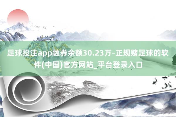 足球投注app融券余额30.23万-正规赌足球的软件(中国)官方网站_平台登录入口